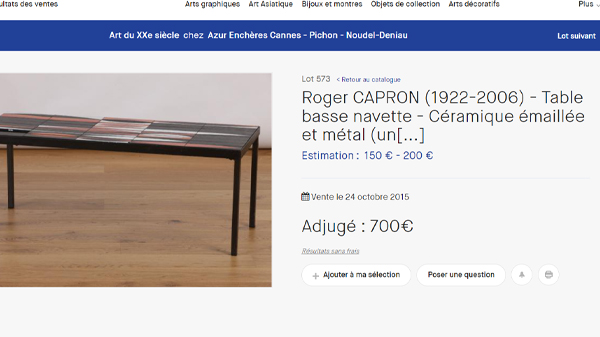 table navette capron estimation